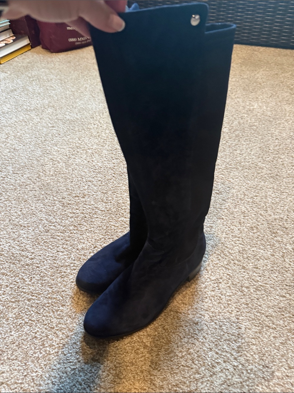 Marc Fisher Classic Women's Tall Black Suede Boots